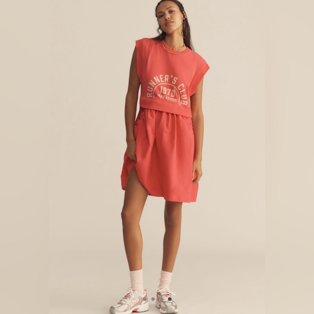 NWT Daily Practice Gardenia Muscle Tank Twofer Dress Poplin Skirt with Pockets - Picture 4 of 4